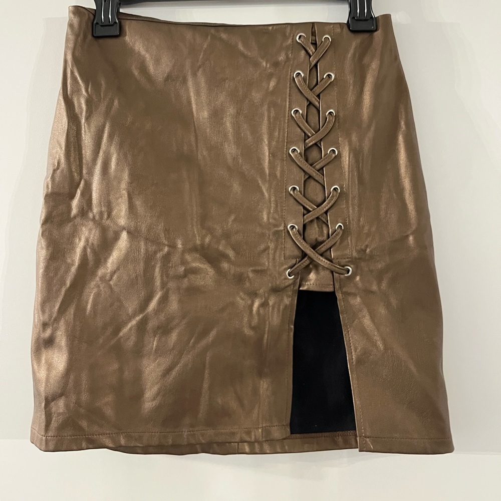 Faux leather skirt